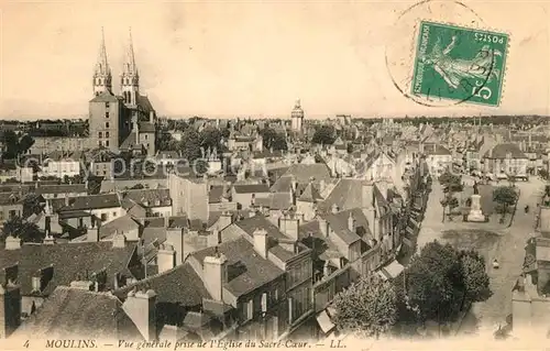 AK / Ansichtskarte Moulins_Allier Vue generale prise de lEglise du Sacre Coeur Moulins Allier