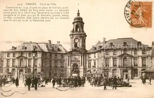 AK / Ansichtskarte Rennes_Ille et Vilaine Hotel de Ville 