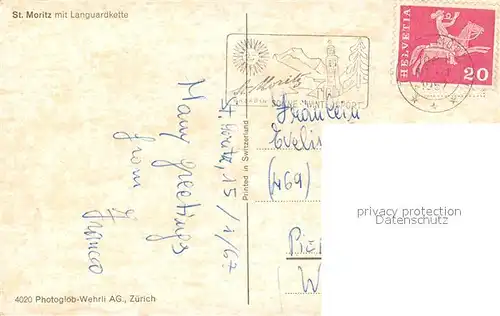 AK / Ansichtskarte St_Moritz_GR mit Languardkette St_Moritz_GR
