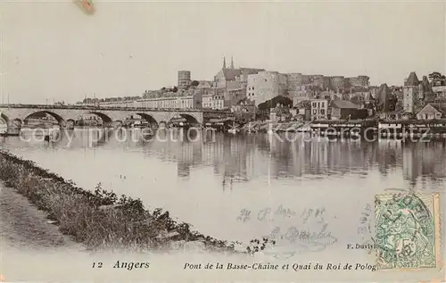 AK / Ansichtskarte Angers Pont de la Basse Chaine et Quai du Roi de Polog Angers
