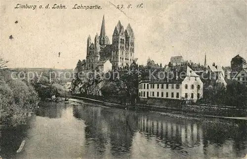 AK / Ansichtskarte Limburg_Lahn Lahnpartie Schloss Limburg_Lahn
