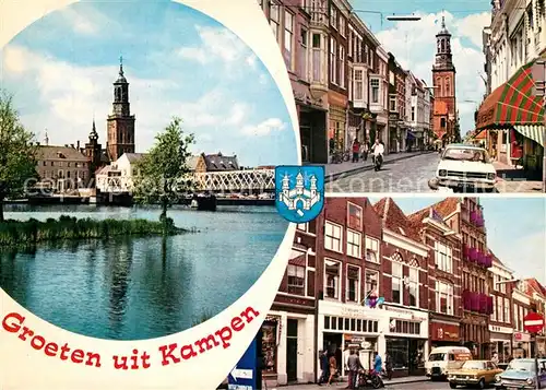 Kampen_Niederlande Bruecke Neuer Turm Haeuserpartie Innenstadt Kampen_Niederlande