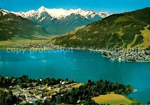 Thumersbach  Panorama Schuettdorf Kaprun Hohe Tauern mit Kitzsteinhorn Fliegeraufnahme Thumersbach 