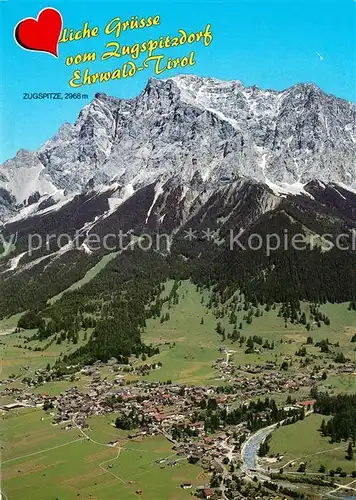 Ehrwald_Tirol mit Zugspitze Wettersteingebirge Fliegeraufnahme Ehrwald Tirol