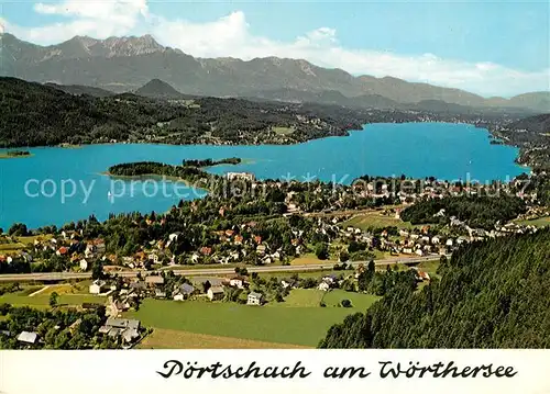 Poertschach_Woerthersee Panorama mit Karawanken Fliegeraufnahme Poertschach Woerthersee