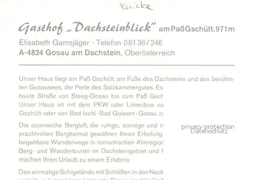 Gosau_Oberoesterreich Gasthof Dachsteinblick am Pass Gschuett Winterlandschaft Gosau_Oberoesterreich