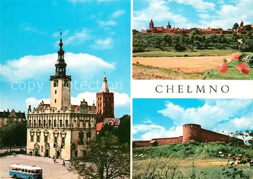 Chelmno_nad_Wisla Renesansowy ratusz Widok ogolny Mury obronne Rathaus Stadtmauer Chelmno_nad_Wisla