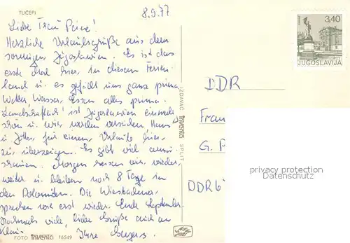 Tucepi Hotel Strand Bootfahren Segeln Ansicht vom Meer aus Tucepi