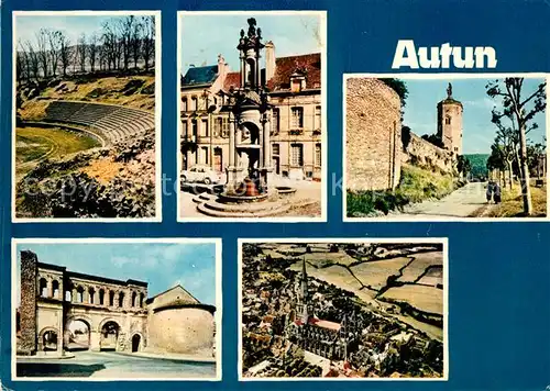 Autun Theatre romain Fontaine Saint Lazare Tour des Ursulines Porte de Saint Andre Cathedrale Saint Lazare Autun