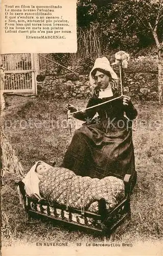 Spinnerei Auvergne Handspindel Puppe Wiege  