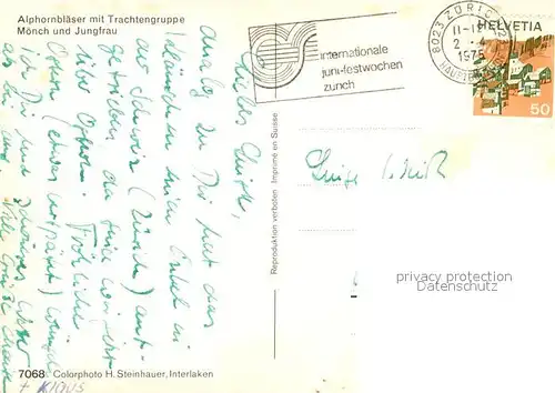 Alphorn Alphornbl?ser Trachtengruppe M?nch Jungfrau 