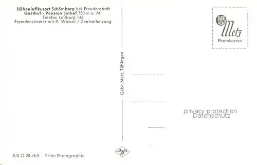 AK / Ansichtskarte Schoemberg_Freudenstadt Panorama Hoehenluftkurort im Schwarzwald Gasthof Pension Solhof Schoemberg_Freudenstadt