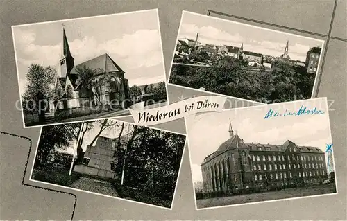 AK / Ansichtskarte Niederau_Dueren Stadtpanorama Kirche Marienkloster Denkmal Niederau Dueren