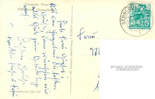 AK / Ansichtskarte Gernrode_Harz FDGB Heim Stubenberg Gernrode Harz