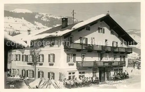 AK / Ansichtskarte Westendorf_Tirol Gasthaus Post im Winter Westendorf_Tirol