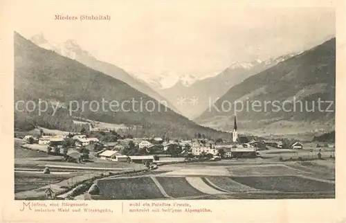 AK / Ansichtskarte Mieders_Tirol Gesamtansicht mit Alpenpanorama Mieders Tirol