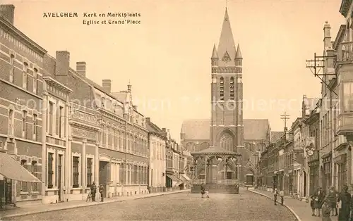 AK / Ansichtskarte Avelghem Kerk en Marktplaats Eglise et Grande Place Avelghem