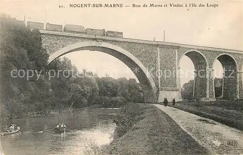 AK / Ansichtskarte Nogent sur Marne Bras de Marne et Viaduc a l Ile des Loups Nogent sur Marne