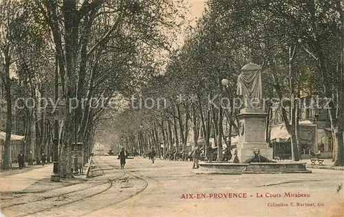 AK / Ansichtskarte Aix en Provence Cours Mirabeau Monument Allee Aix en Provence