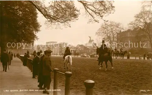 AK / Ansichtskarte London Rotten Row and Hyde Park Corner Horses London