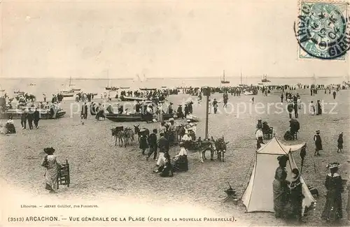 AK / Ansichtskarte Arcachon_Gironde Vue generale de la plage Arcachon Gironde