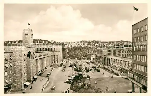 AK / Ansichtskarte Strassenbahn Stuttgart Bahnhofsplatz  