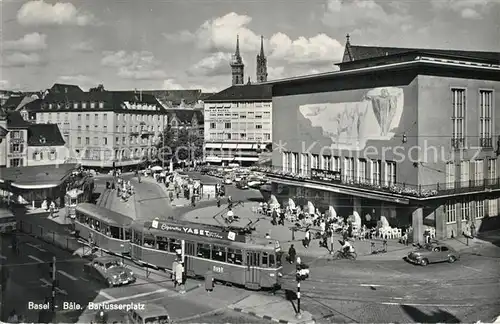AK / Ansichtskarte Strassenbahn Basel Barf?sserplatz 