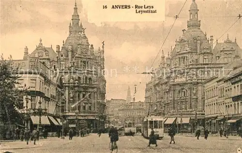 AK / Ansichtskarte Strassenbahn Anvers Rue Leys  