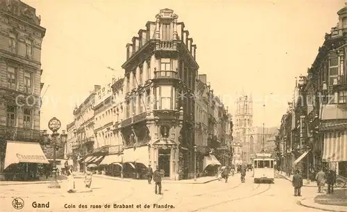 AK / Ansichtskarte Strassenbahn Gand Coin des rues de Brabant et de Flandre  