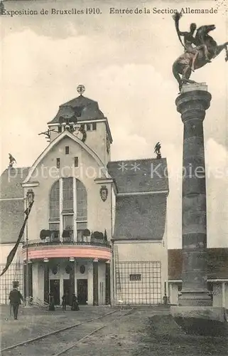 AK / Ansichtskarte Exposition_Universelle_Bruxelles_1910 Section Allemande  