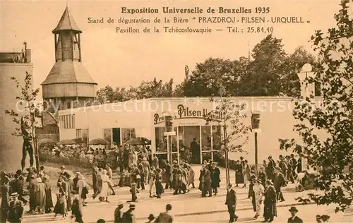 AK / Ansichtskarte Exposition_Bruxelles_1935 Stand de degustation de la Biere Prazdroj Pilsen Urquell  Exposition_Bruxelles_1935
