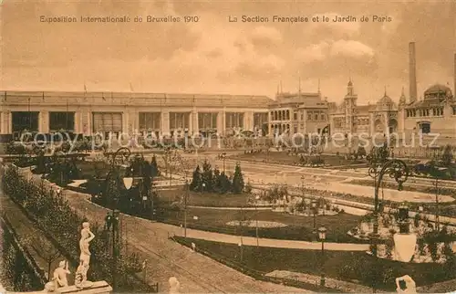 AK / Ansichtskarte Exposition_Bruxelles_1910 Section Francaise Jardin de Paris  Exposition_Bruxelles_1910