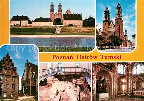AK / Ansichtskarte Ostrow_Tumski Insel Warta Cybina Kathedrale Denkmal Kirche 