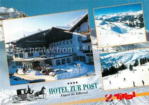 AK / Ansichtskarte Fuegen Hotel zur Post Wintersportplatz Zillertaler Alpen Fuegen