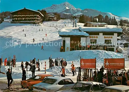 AK / Ansichtskarte St_Johann_Tirol Bergbahn mit Kitzbueheler Horn Wintersport Kitzbueheler Alpen St_Johann_Tirol