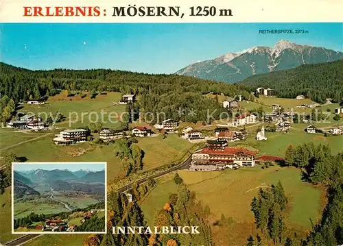 AK / Ansichtskarte Moesern Panorama Inntal Reitherspitze Karwendelgebirge Fliegeraufnahme Moesern