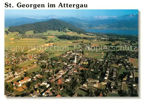 AK / Ansichtskarte St_Georgen_Attergau Erholungsort Attersee Alpenpanorama Fliegeraufnahme St_Georgen_Attergau