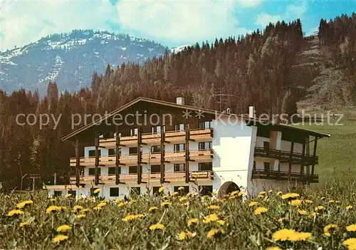 AK / Ansichtskarte Fieberbrunn_Tirol Hotel Restaurant Cafe Brunnhof Blumenwiese Alpen Fieberbrunn Tirol