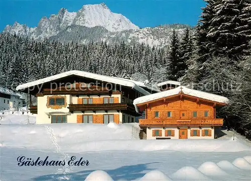 AK / Ansichtskarte St_Johann_Tirol Gaestehaus Pension Eder Winterlandschaft Alpen St_Johann_Tirol