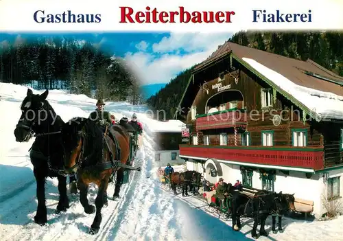 AK / Ansichtskarte Bad_Gastein Gasthaus Reiterbauer Fiakerei Pferdeschlitten Bad_Gastein