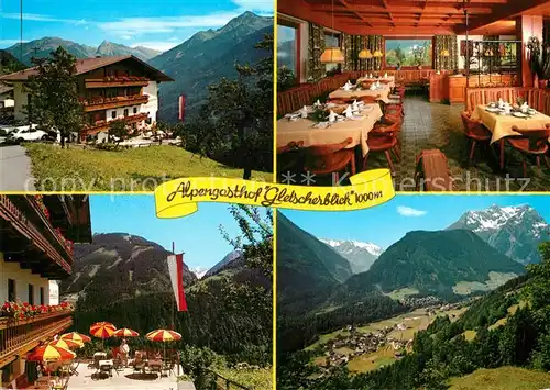 AK / Ansichtskarte Finkenberg_Tirol Alpengasthof Gletscherblick Restaurant Terrasse Landschaftspanorama Zillertaler Alpen Finkenberg Tirol