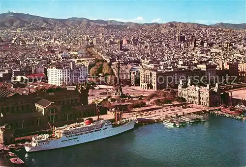AK / Ansichtskarte Barcelona_Cataluna Fliegeraufnahme Fliegeraufnahme Barcelona Cataluna