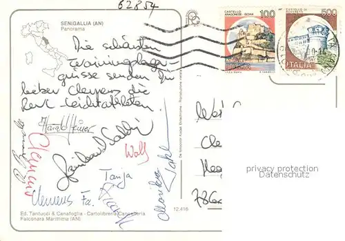 AK / Ansichtskarte Senigallia Fliegeraufnahme mit Strand Seebr?cke Senigallia