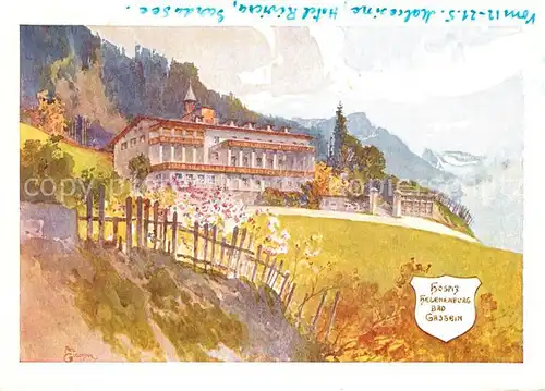 AK / Ansichtskarte Bad_Gastein Hospiz Helenenburg Kuenstlerkarte Bad_Gastein