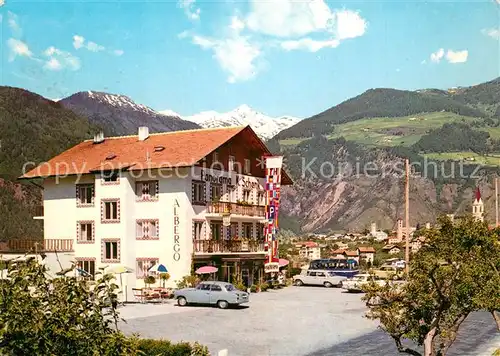 AK / Ansichtskarte Mals_Suedtirol Gasthof Postautohaltestelle Mals Suedtirol
