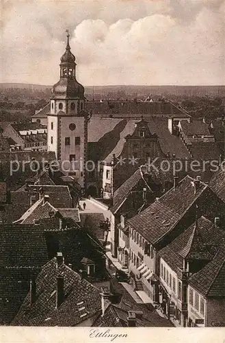 AK / Ansichtskarte Ettlingen Stadtzentrum mit Kirche Ettlingen