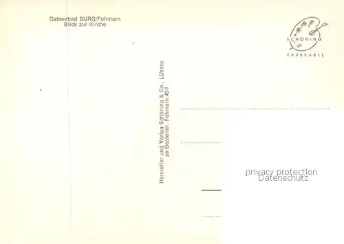AK / Ansichtskarte Burg_Fehmarn Blick zur Kirche Burg Fehmarn