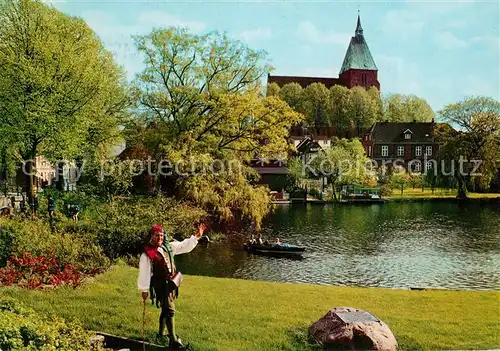 AK / Ansichtskarte Moelln_Lauenburg Teilansicht mit Till Eulenspiegel Moelln_Lauenburg