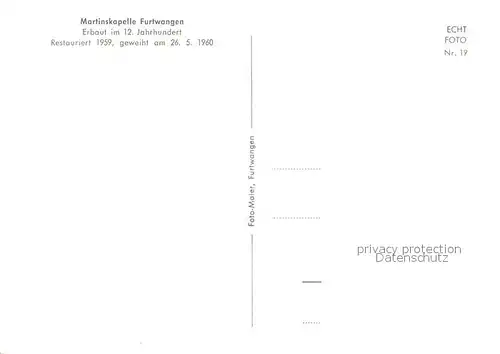 AK / Ansichtskarte Furtwangen Martinskapelle Inneres Furtwangen