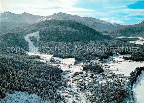 AK / Ansichtskarte Weidach_Leutasch Fliegeraufnahme mit Sessellift Kreith Weidach_Leutasch